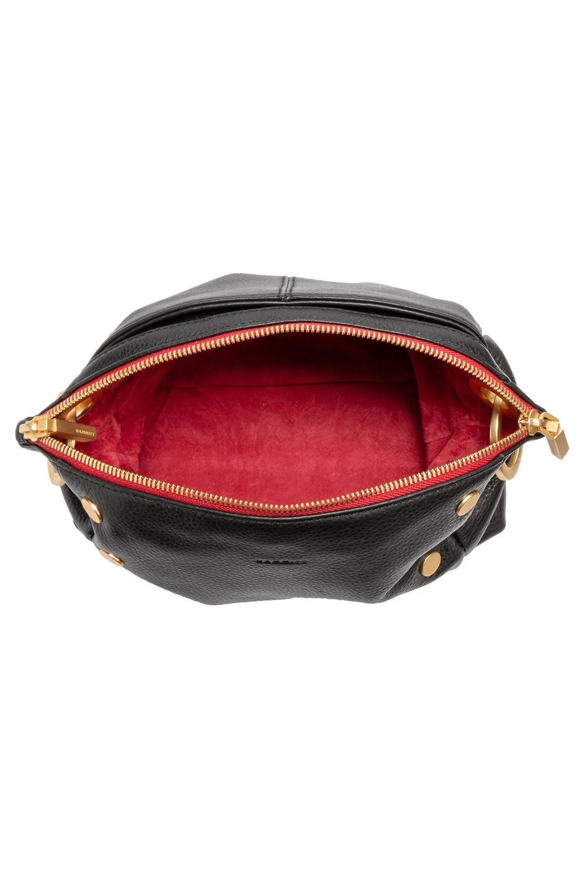 Hammitt Daniel Crossbody Clutch Small 17466 | Black/Brushed Gold Red Zip