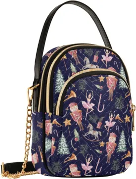 Holiday Festive Cell Phone Purse Crossbody Handbag Durable Shoulder Bag Travel Pouch