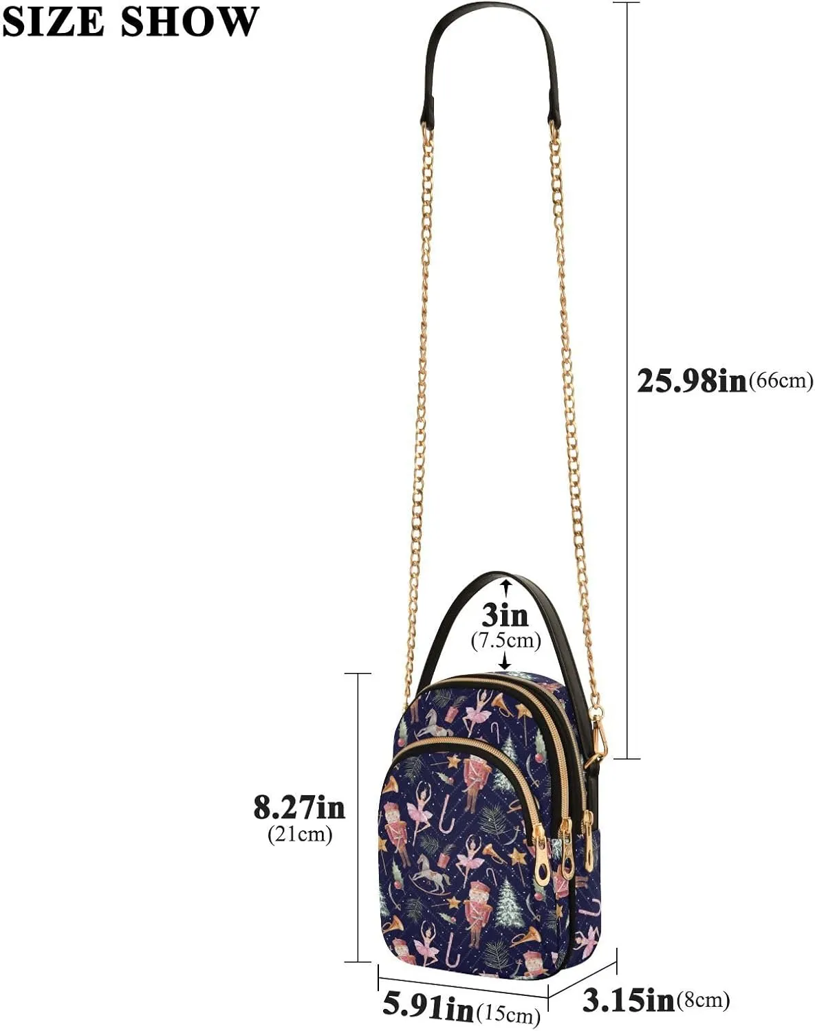 Holiday Festive Cell Phone Purse Crossbody Handbag Durable Shoulder Bag Travel Pouch