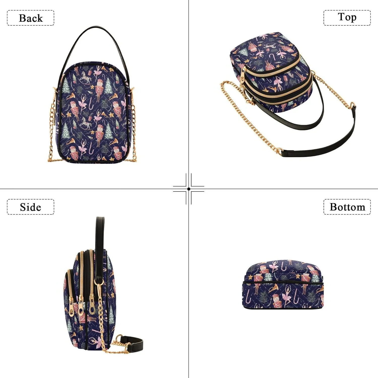 Holiday Festive Cell Phone Purse Crossbody Handbag Durable Shoulder Bag Travel Pouch