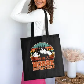 Horse Lover Tote Bag, Keep Me Stable Design, Perfect for Birthdays, Cotton Bag for Everyday Use, Gift for Horse Enthusiasts