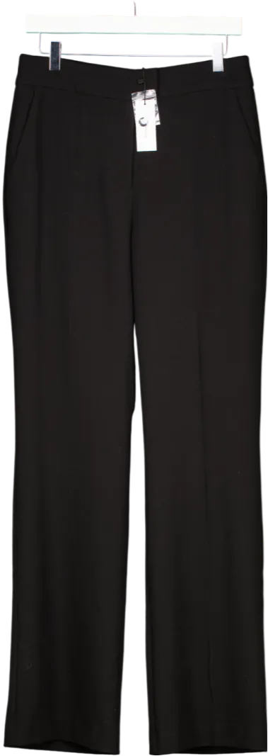 Karen Millen Black Compact Stretch Essential Straight Leg Tailored Trouser UK 10