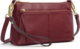 Kattee Leather Crossbody Bags for Women, Small Wristlet Purses for Women