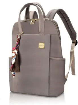 Laptop Backpack for Women 15.6-inch Slim - Laptop Bag Computer Case Purse Travel Lightweight Medium Size Satchel Daypack 16-inch Water-resistant Business Comutter Fashion Stylish Nylon Khaki