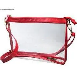 Large Clear Stadium Crossbody - Red