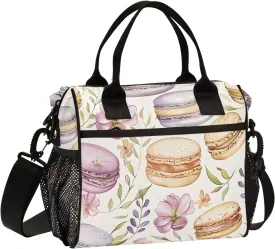 Lunch Tote Bags for Men lunch Box Lunch Cooler Bag Large Work Macarons Flower Leakproof Office Picnic Travel Lunch Bag M