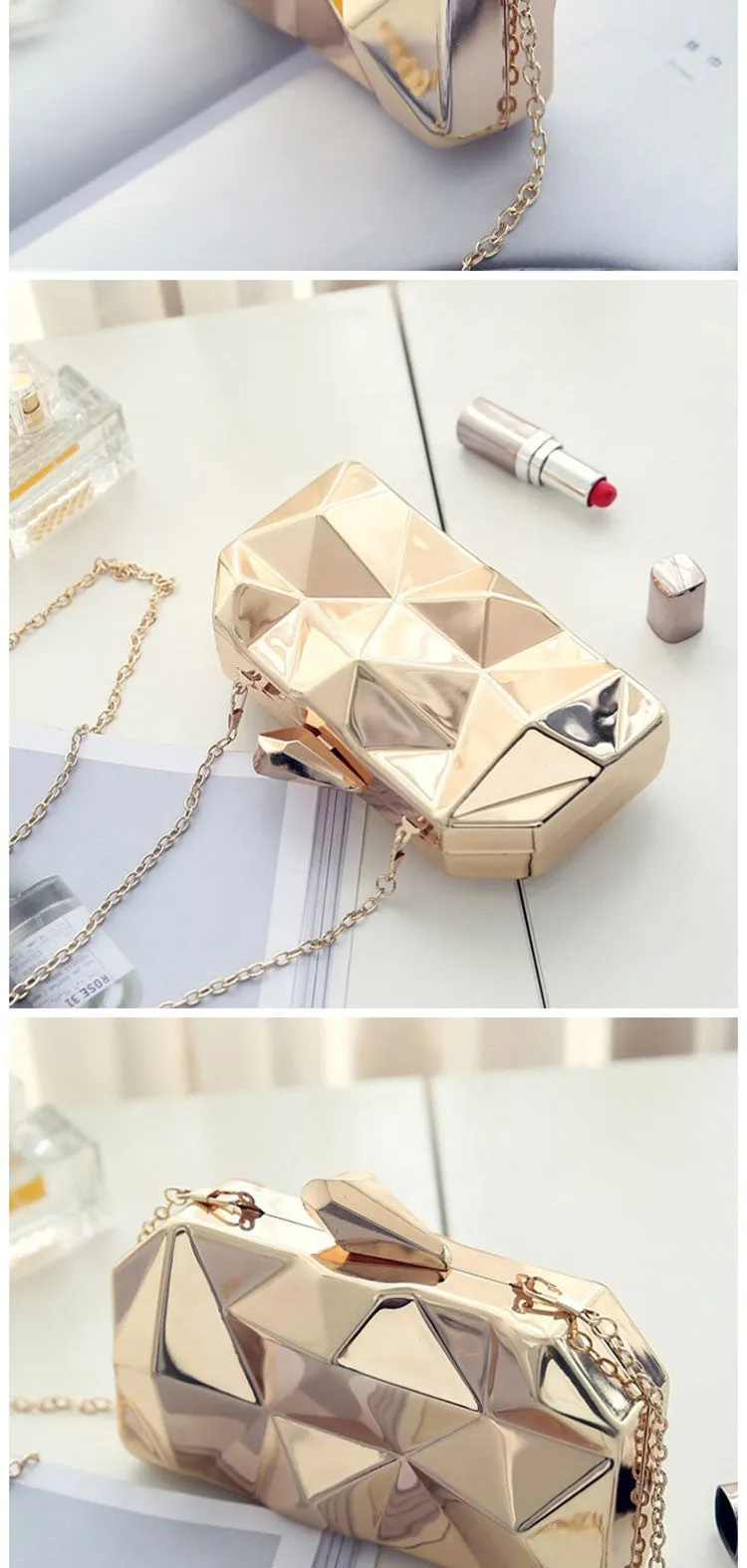 Maeva metallic clutch bag