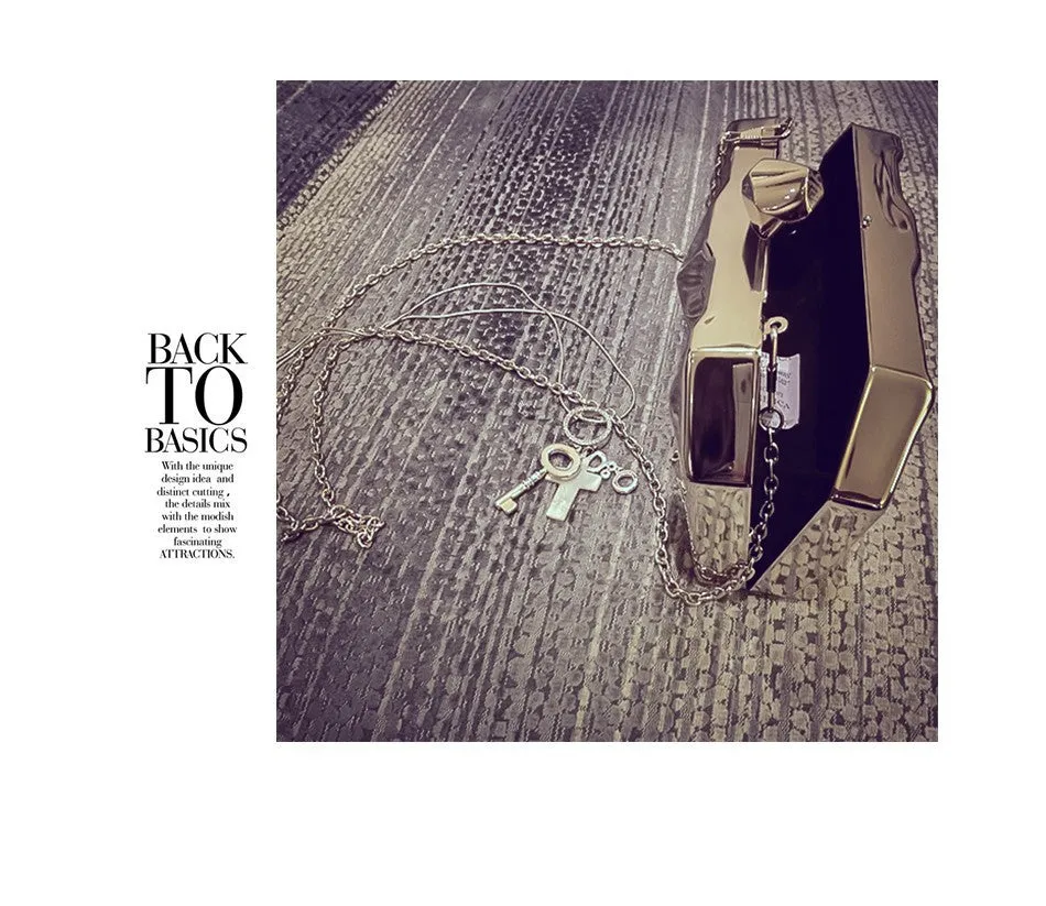 Maeva metallic clutch bag