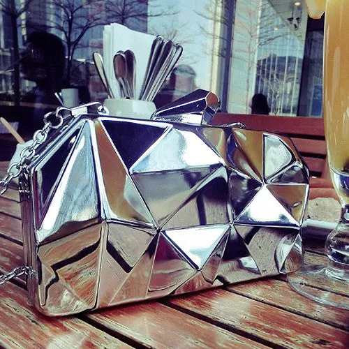 Maeva metallic clutch bag