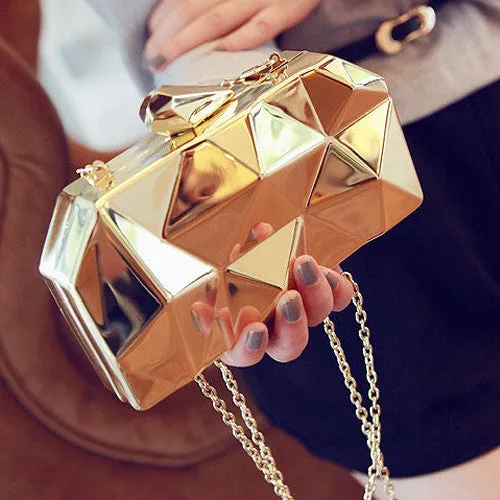 Maeva metallic clutch bag