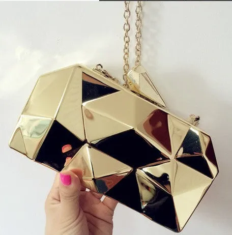 Maeva metallic clutch bag
