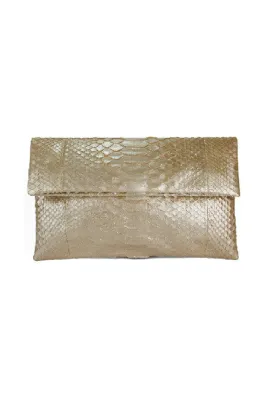 Mandalay Light Gold Foldover Clutch