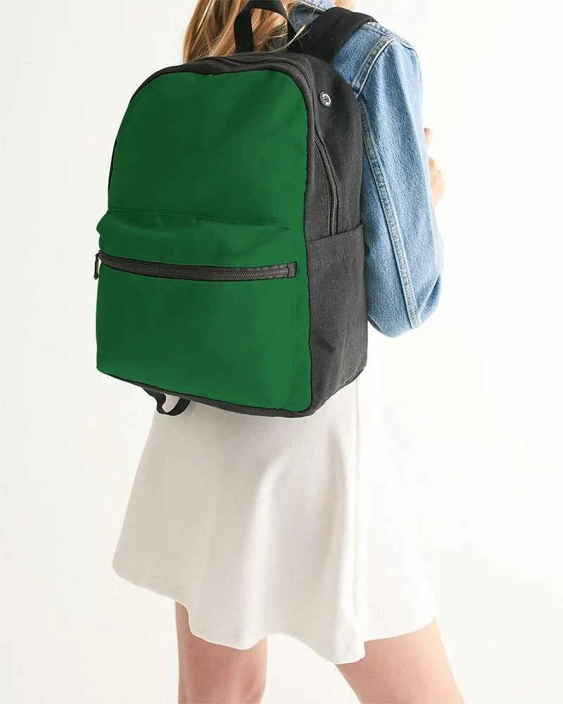 Medium Dark Green Canvas Backpack | Medium Dark Pure Green | C75M0Y100K60