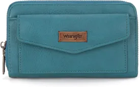 Montana West Wrangler Large Capacity Wallets Women with Wristlet and Metal Smooth Zipper