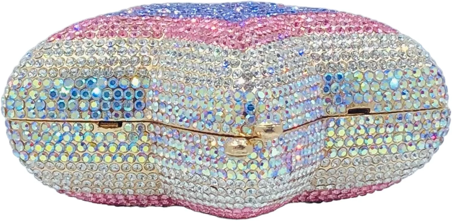Novelty 3D Star Shape Women Crystal Clutch Evening Bag Party Prom Dinner Rhinestone Clutch Purses and Handbags,Mini