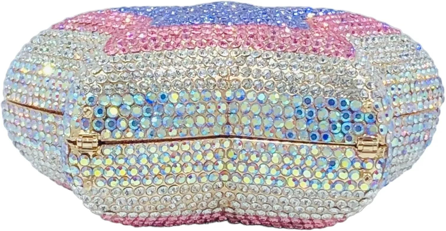 Novelty 3D Star Shape Women Crystal Clutch Evening Bag Party Prom Dinner Rhinestone Clutch Purses and Handbags,Mini