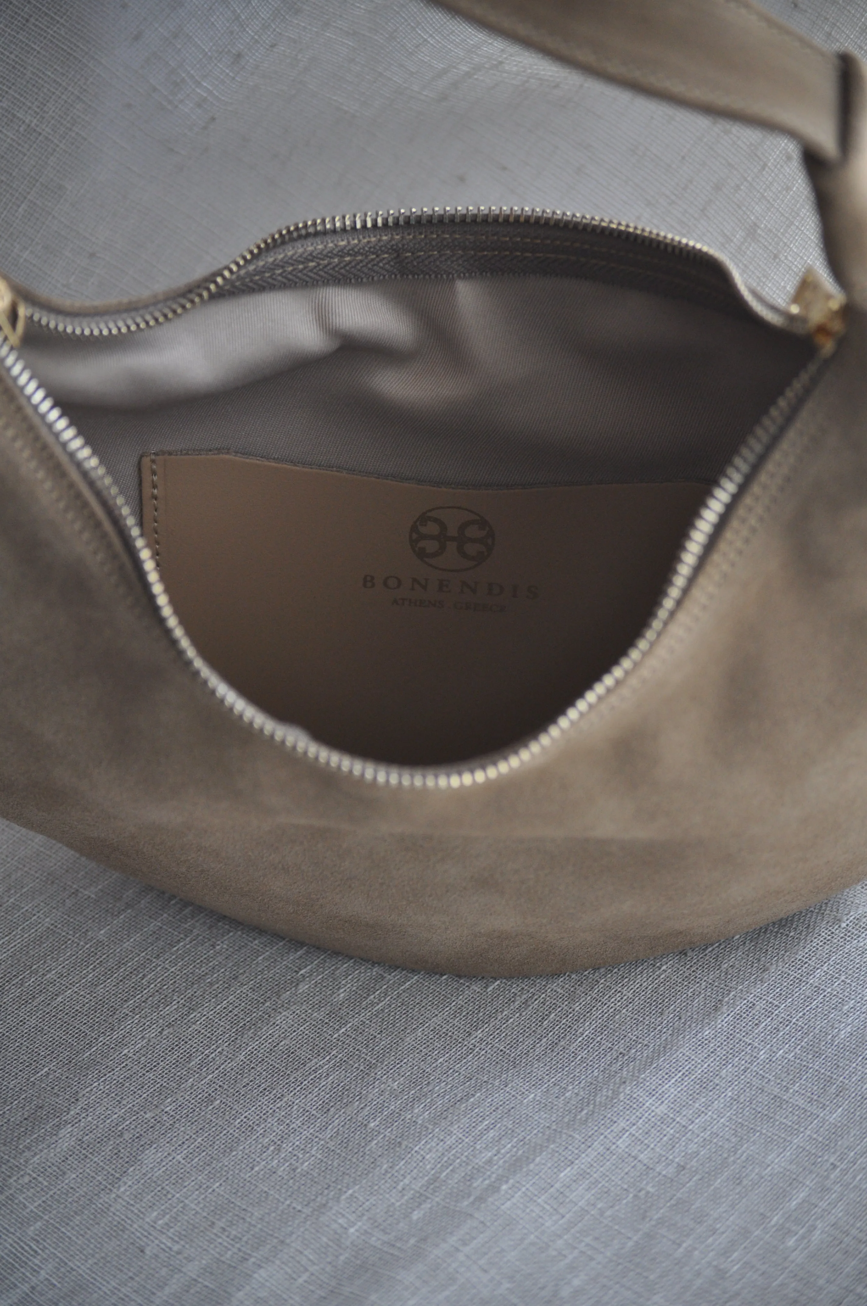 Ophelia Small Suede Leather Shoulder Bag - Mocca