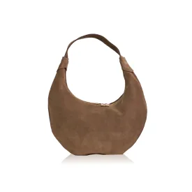 Ophelia Small Suede Leather Shoulder Bag - Mocca