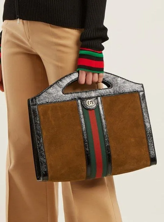 Ophidia Suede Shoulder Bag