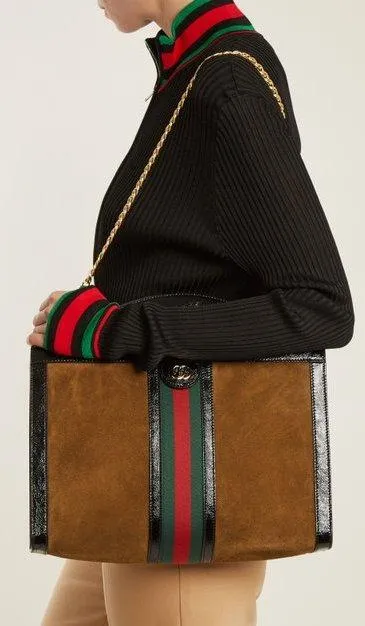 Ophidia Suede Shoulder Bag
