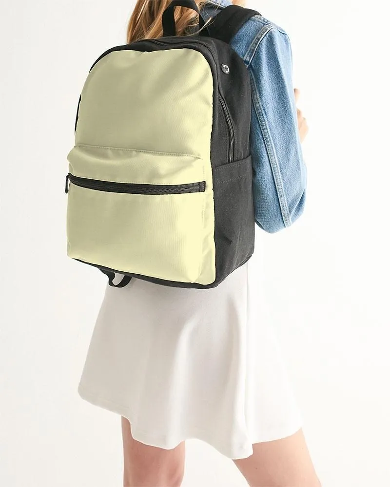 Pale Pastel Yellow Canvas Backpack | Bright Pale Pastel Yellow | C0M0Y30K0