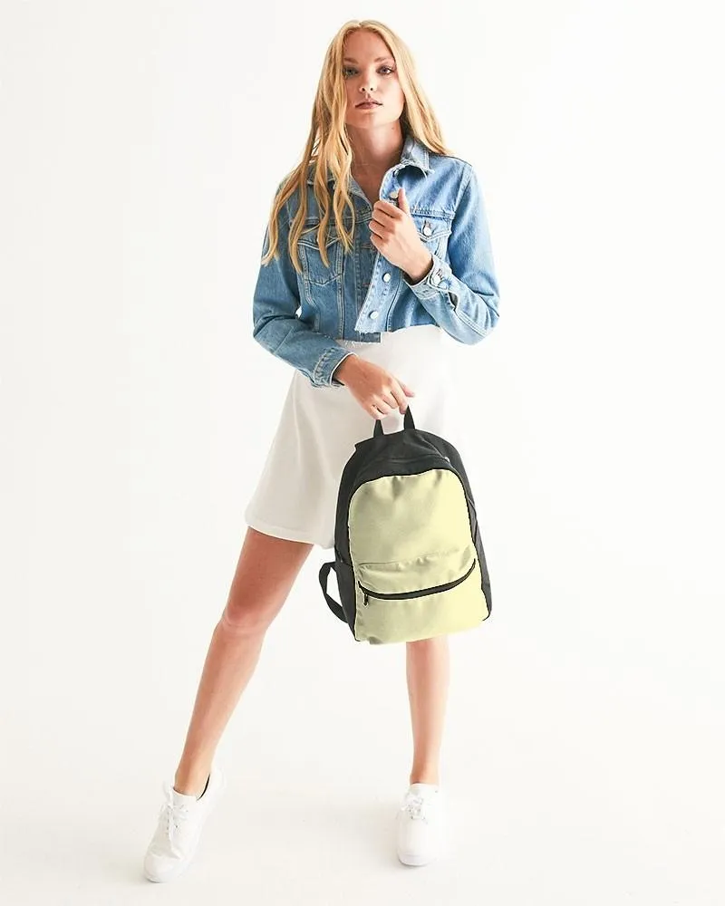 Pale Pastel Yellow Canvas Backpack | Bright Pale Pastel Yellow | C0M0Y30K0