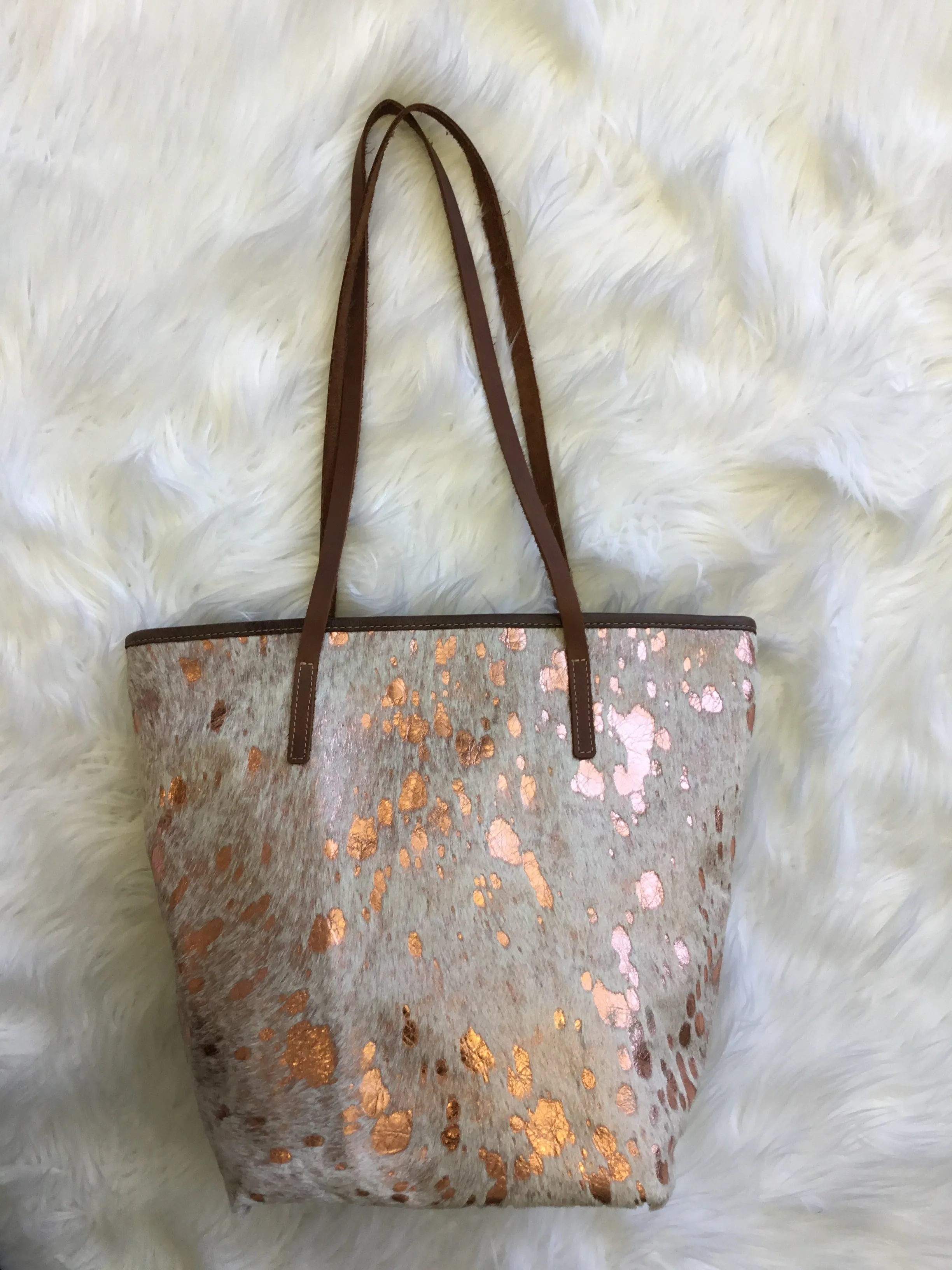 Rose’ Gold Leather Tote