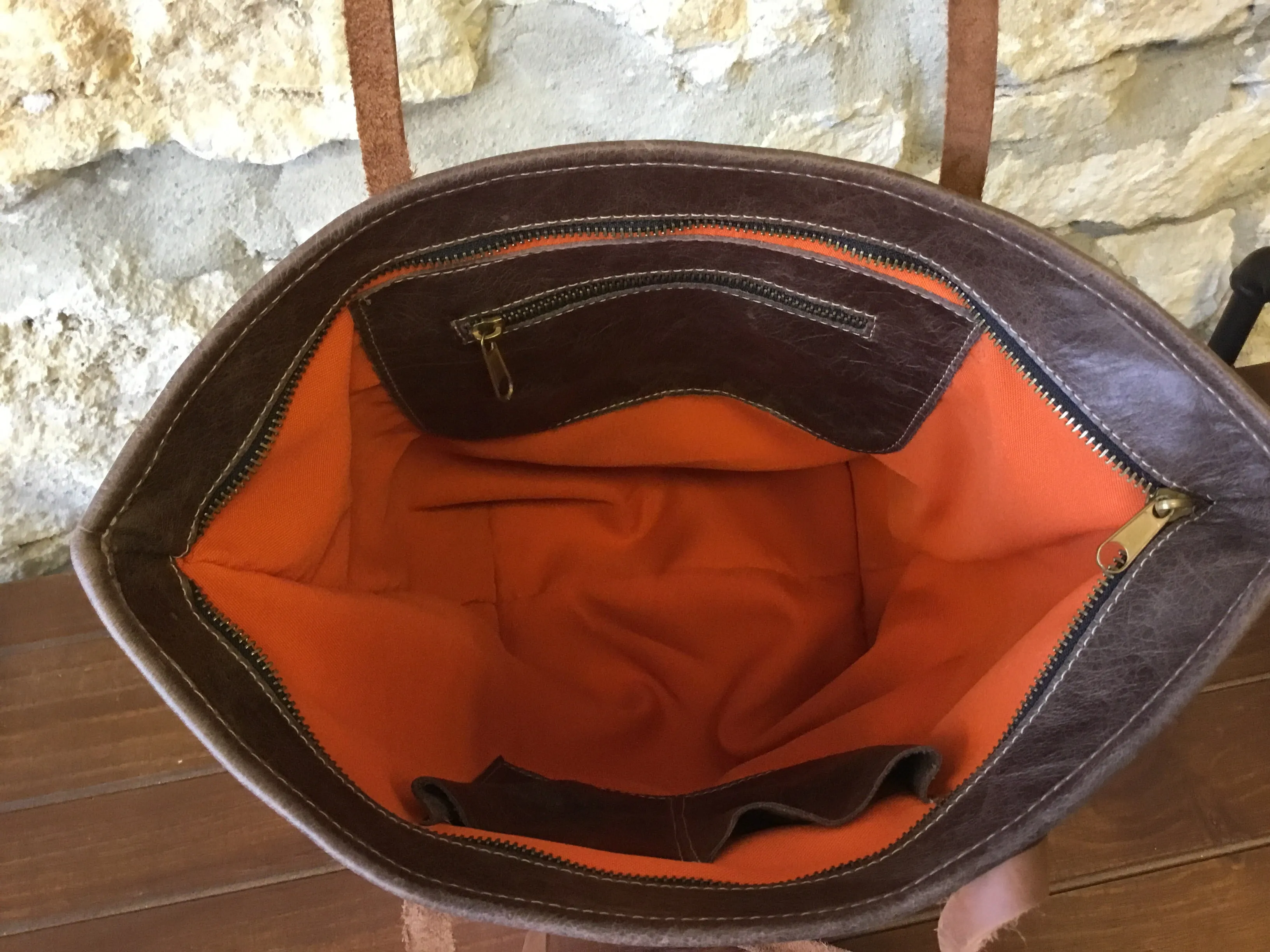 Rose’ Gold Leather Tote