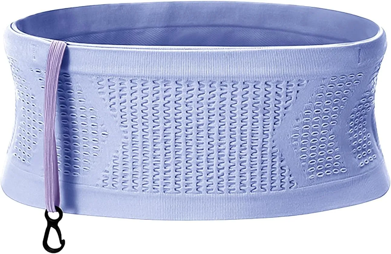 Slim Running Belt, Hidden Running Belt Fanny Pack for Men Women, Travel Running Waist Belt for Money and Passport (Purple, Small)