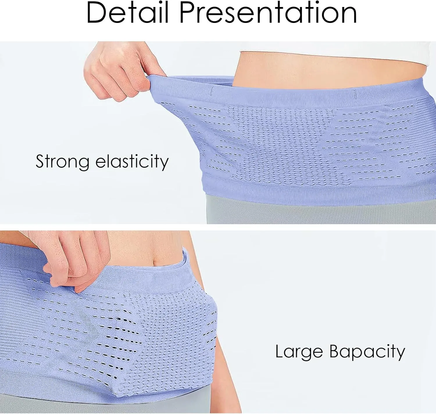 Slim Running Belt, Hidden Running Belt Fanny Pack for Men Women, Travel Running Waist Belt for Money and Passport (Purple, Small)