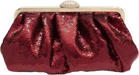 Solid Color Fish Scale Sequins Pleated Clutch Bag Hardware With Rhinestones Shiny Crossbody Purse for Women