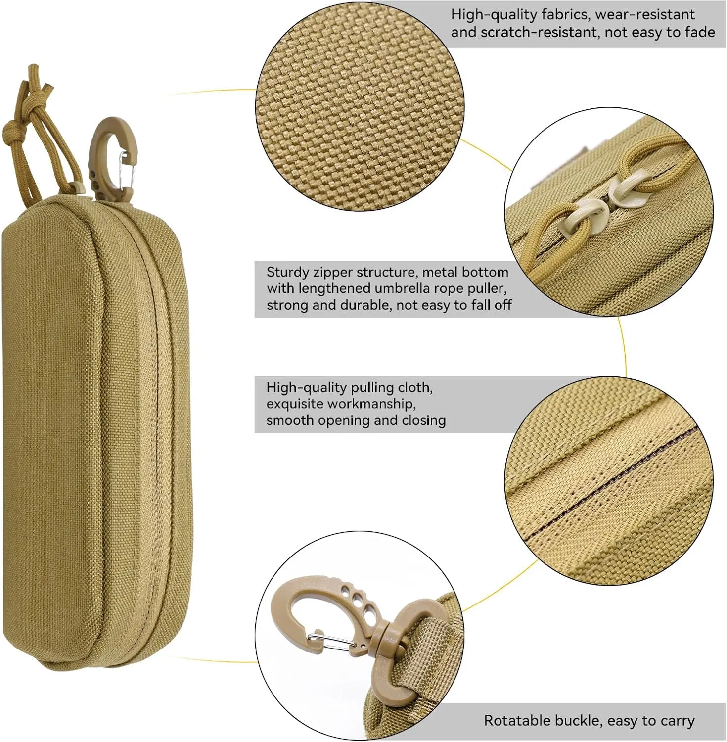 Tactical Molle Glasses Case Hard Shell Sunglass Case Eyeglass Case Shockproof Protective Glasses Case With Clip
