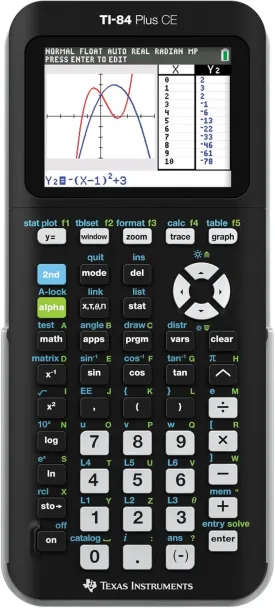 Texas Instruments TI-84 PLUS CE Graphing Calculator, Black (Frustration-Free Packaging) (84PLCE/PWB/2L1/A)