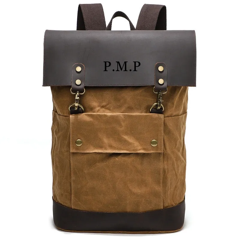Travel Backpack, Canvas Backpack, Personalized Christmas Gift, Unisex Rucksack