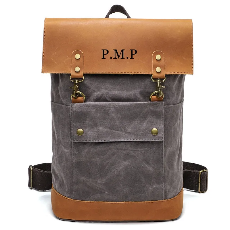 Travel Backpack, Canvas Backpack, Personalized Christmas Gift, Unisex Rucksack