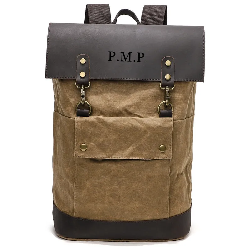 Travel Backpack, Canvas Backpack, Personalized Christmas Gift, Unisex Rucksack