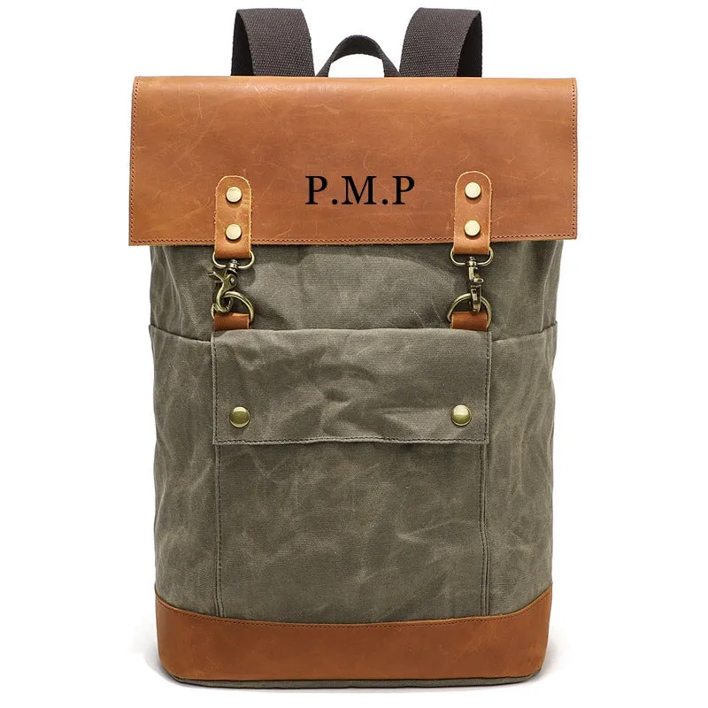 Travel Backpack, Canvas Backpack, Personalized Christmas Gift, Unisex Rucksack