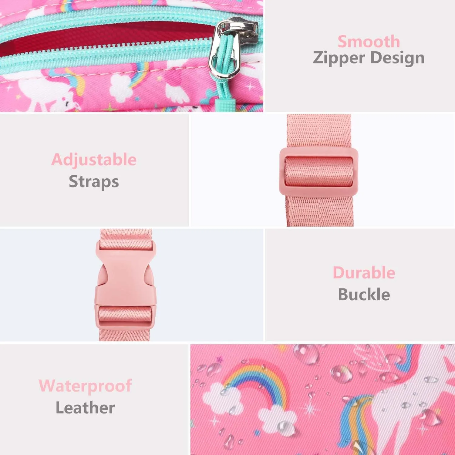 Unicorn crossbody for girls - Belt Bag Waist Bag Purse for Girls with Adjustable Waistband Smallest Waist Gets 27-28 inches