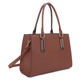 Vala Structured Metal Bar Accent Strap Satchel