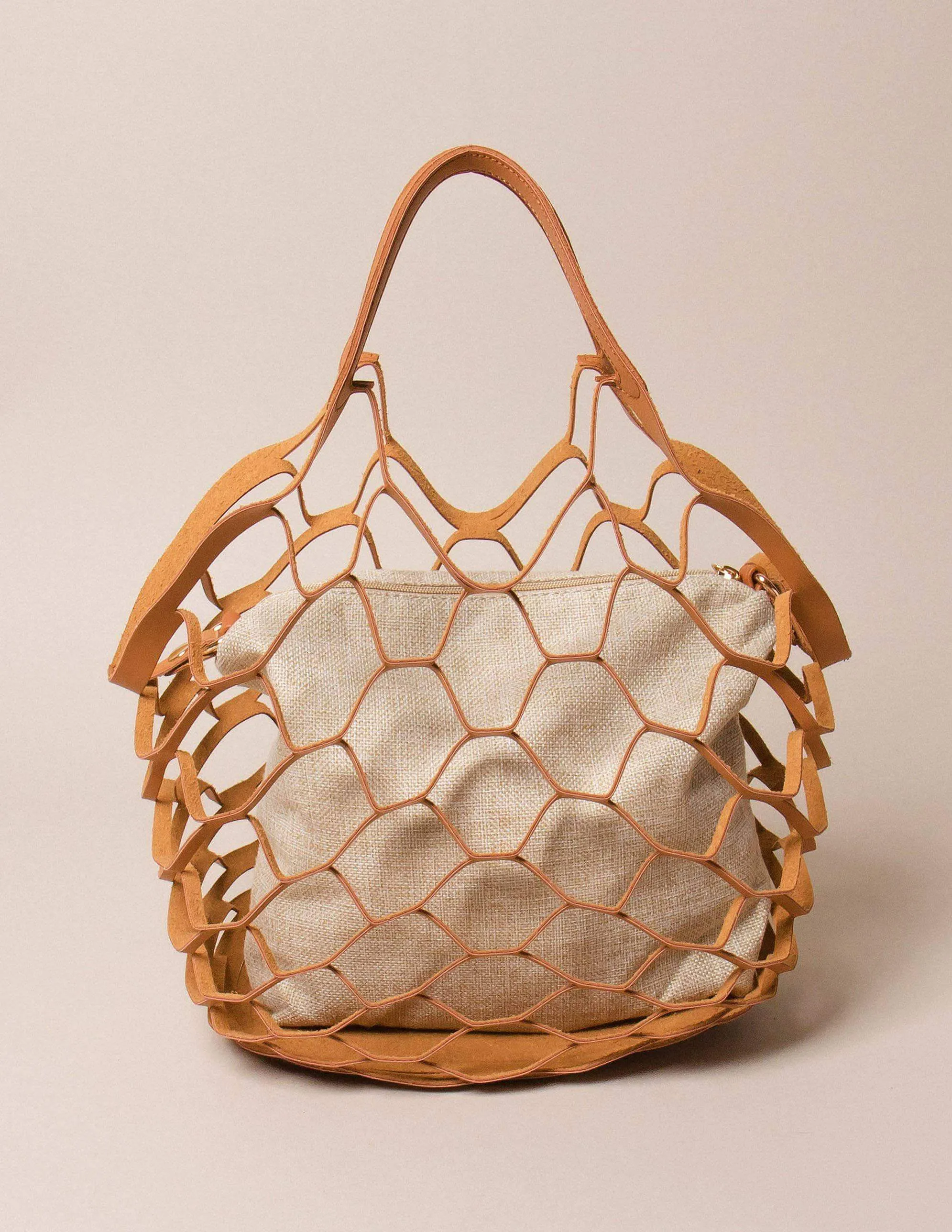 Vegan Leather Basket Bag