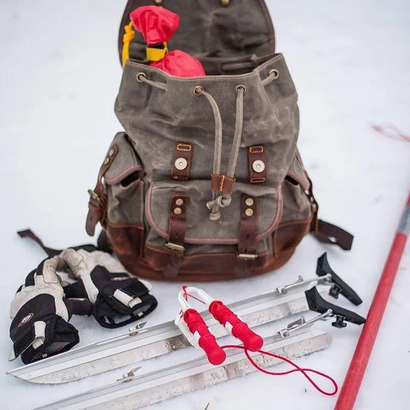 Vintage Waxed Canvas Backpack Waterproof for Men-Army Green
