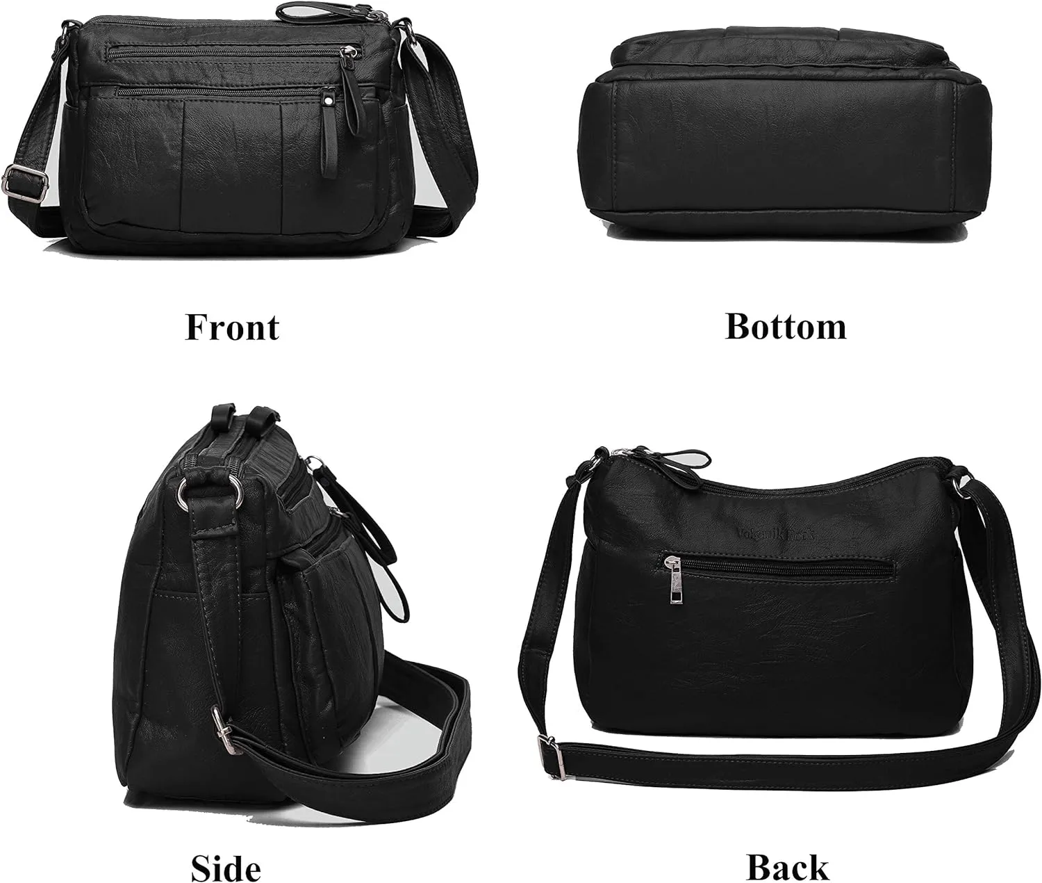 VOLGANIK ROCK Purses for Women Soft PU Leather Shoulder Bag Ladies Crossbody Purse and handbags Lightweight Pocketbook