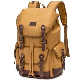Waxed Canvas Backpack for Travel Outdoor