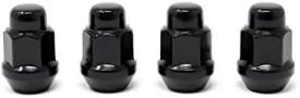 White Knight 1704SBK-4 Black 1/2"-20 Bulge Acorn Lug Nut, 4 Pack