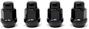 White Knight 1704SBK-4 Black 1/2"-20 Bulge Acorn Lug Nut, 4 Pack