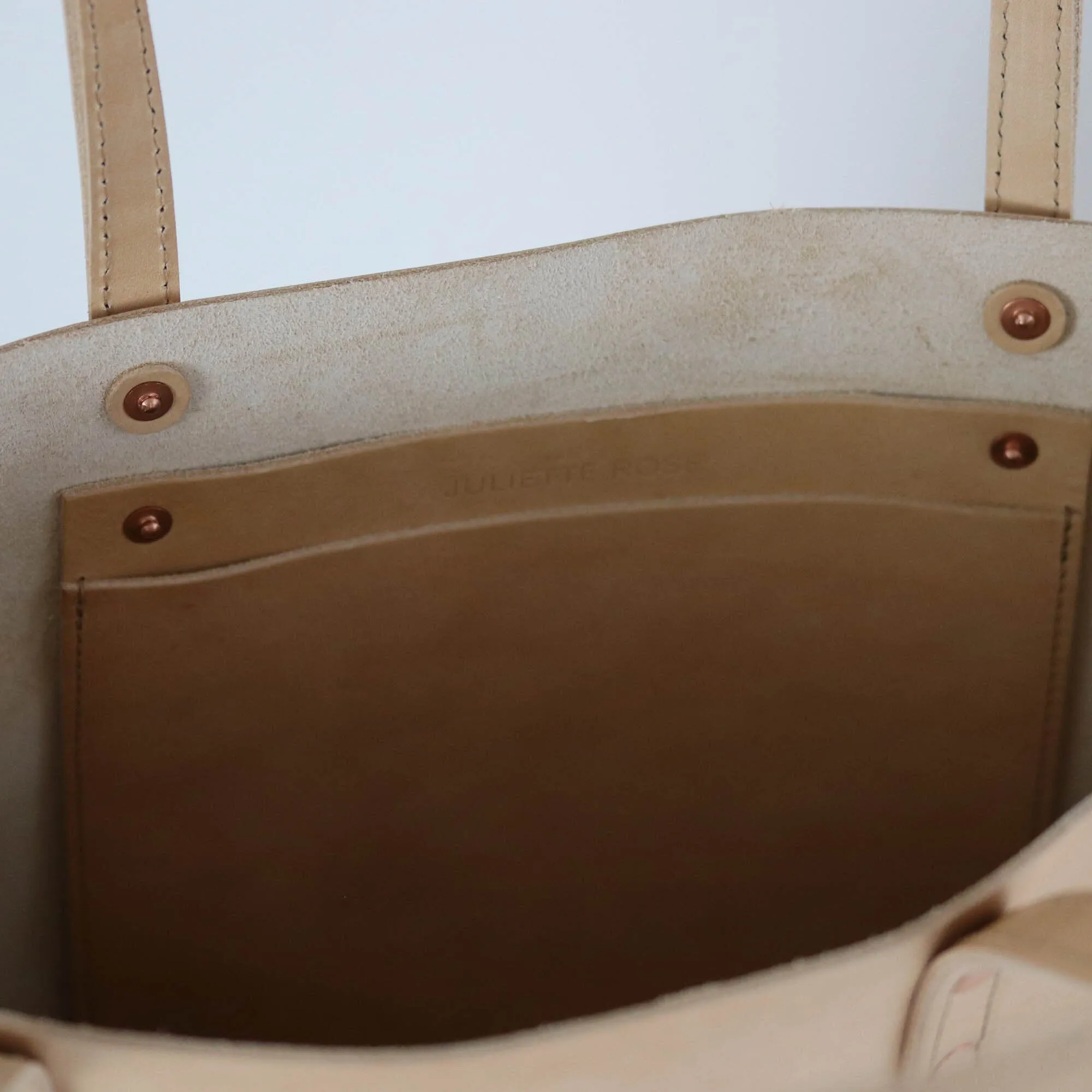 Work Tote in Italian Vegetable Tanned Leather - Natural - LIMITED EDITION!