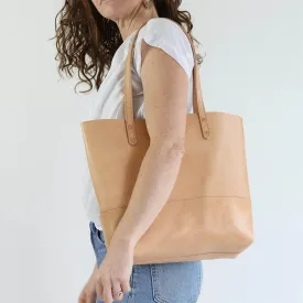Work Tote in Italian Vegetable Tanned Leather - Natural - LIMITED EDITION!