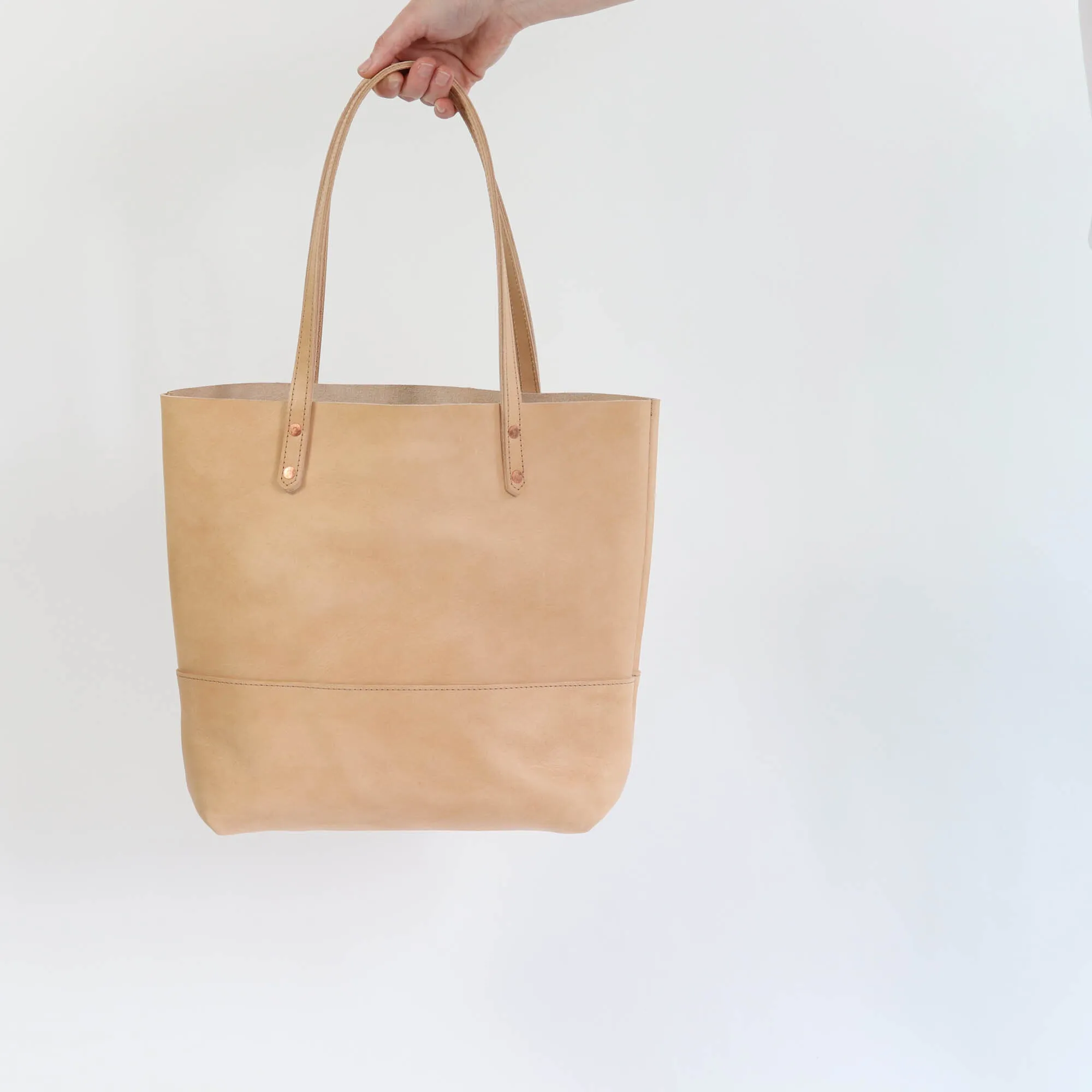 Work Tote in Italian Vegetable Tanned Leather - Natural - LIMITED EDITION!