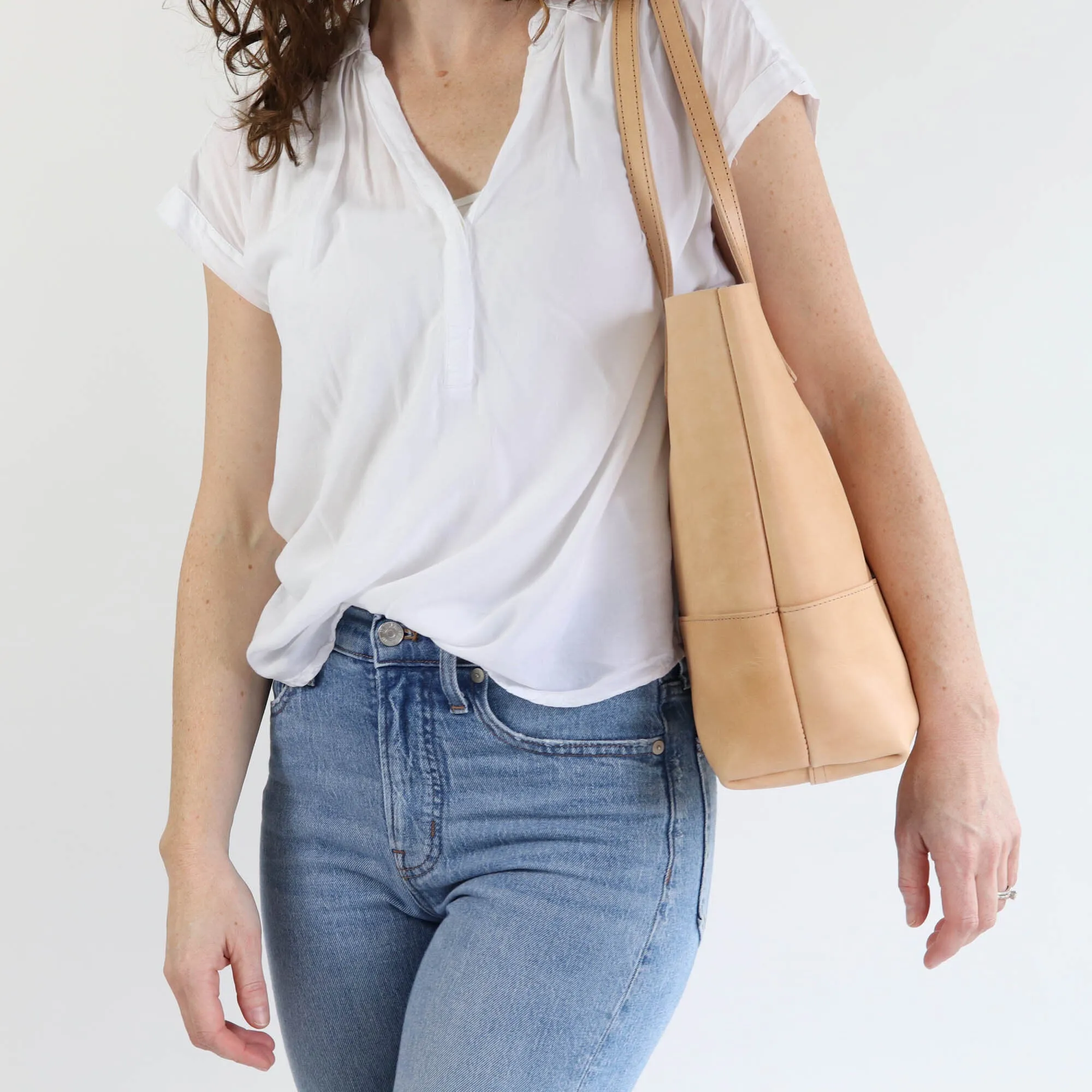 Work Tote in Italian Vegetable Tanned Leather - Natural - LIMITED EDITION!