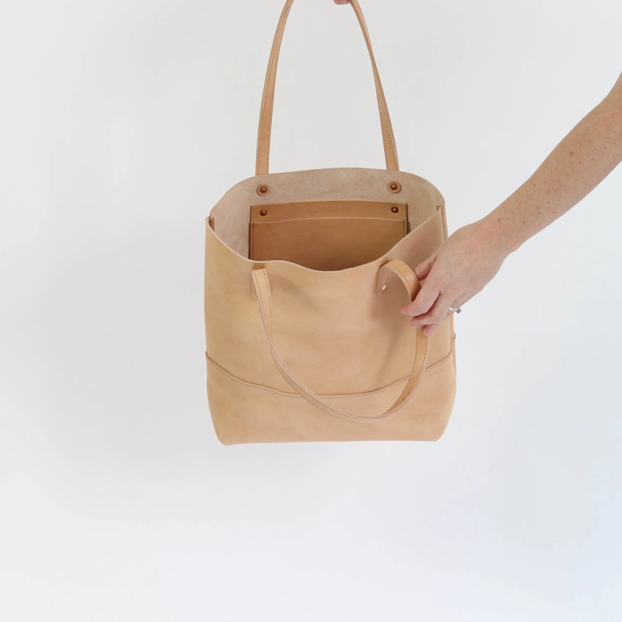 Work Tote in Italian Vegetable Tanned Leather - Natural - LIMITED EDITION!